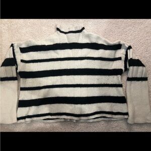 Madewell Black and White Striped Turtleneck Sweater